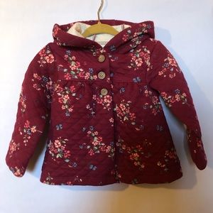 3/$15 ⭐️ NWOT Carters floral hooded sweater 18m